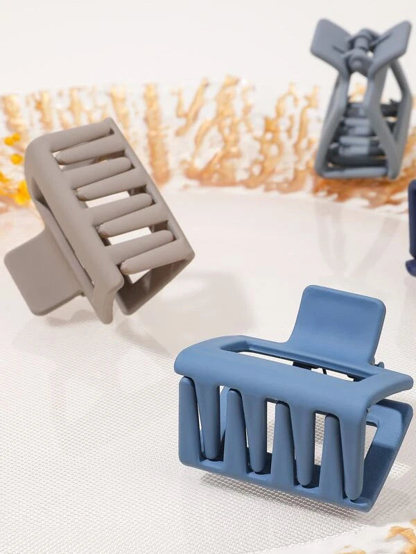 Mini Square Matte Hair Claw - Pack of 5