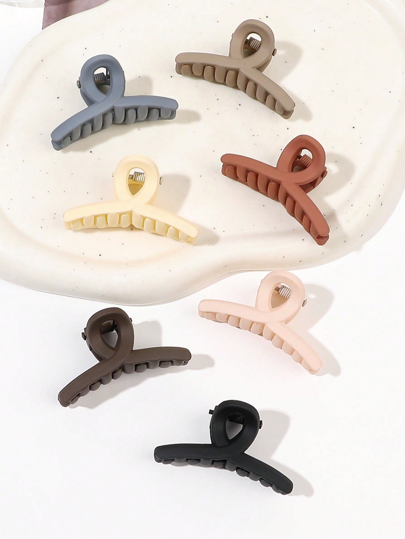 Mini Twisted Matte Hair Claw - Pack of 5