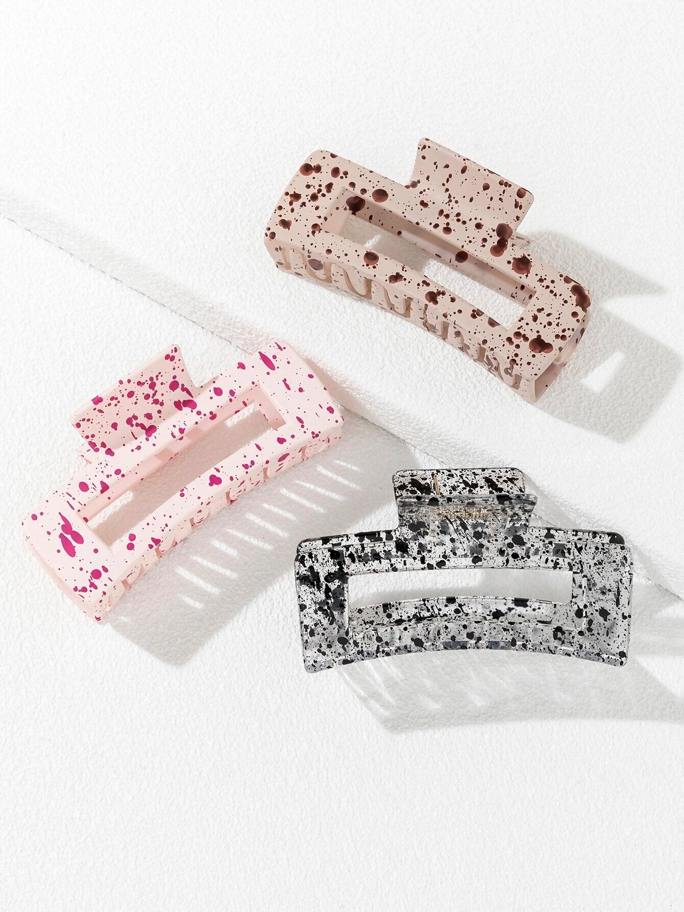 Splash Matte Hair Claw - Pack of 3