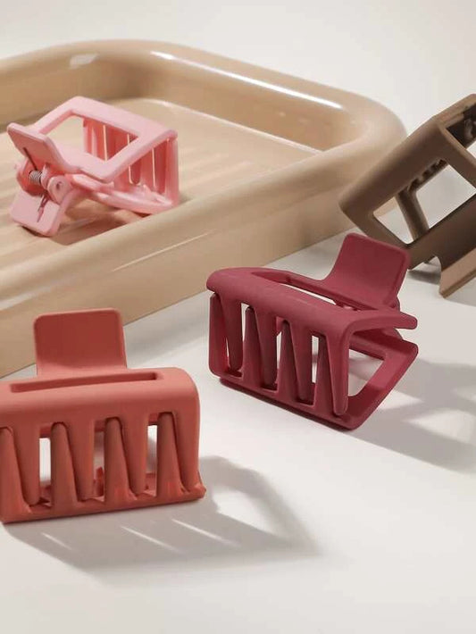 Mini Square Matte Hair Claw - Pack of 5