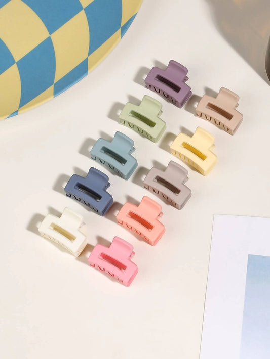 Mini Rectangle Matte Hair Claw - Pack of 5