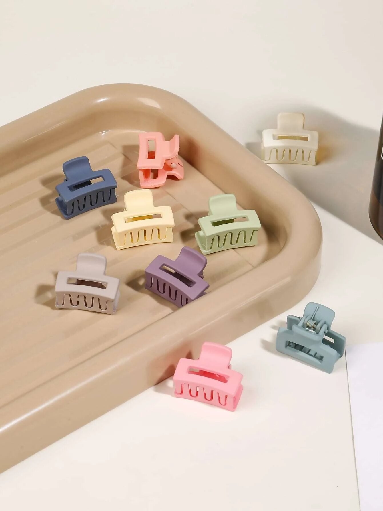 Mini Rectangle Matte Hair Claw - Pack of 5