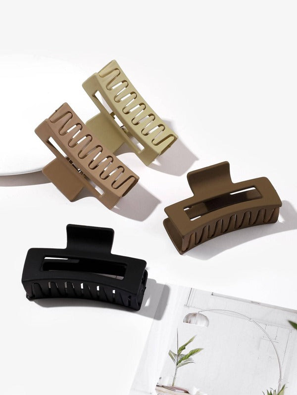 Rectangle Matte Hair Claw - Pack of 3