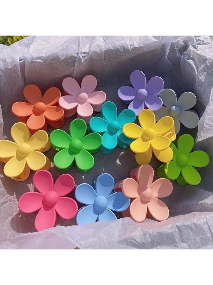 Mini Matte Floral hair Claw - Pack of 5